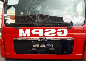 Yopougon Sideci Palais: Un Fourgon  (nouvelle acquisition) du GSPM caillassé, les faits