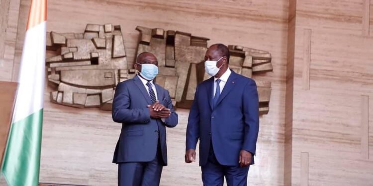 Côte d’Ivoire : KKB reçu au palais  de la présidence par Ouattara