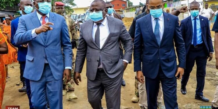 Travaux à Koumassi Sogéfiha: Les ministres Amédée, Isaac dé et Bacongo visitent les chantiers