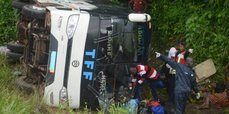 Côte d’Ivoire/Autoroute du Nord : un accident fait 46 victimes