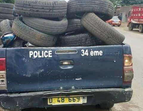 Abobo : 500 pneus usagés retirés des rues par la police.