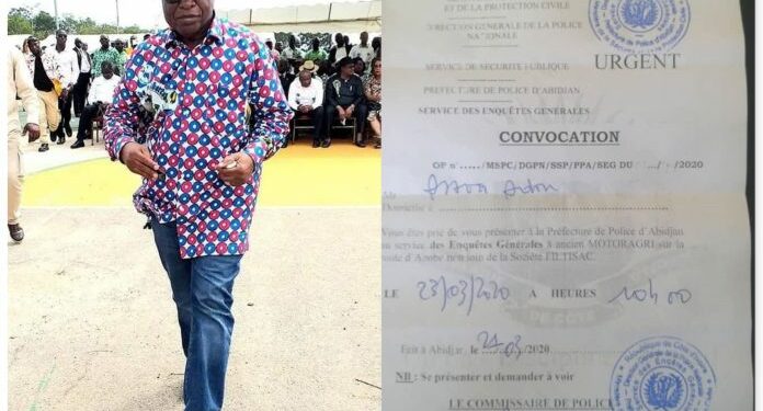 Côte d’Ivoire : Assoa Adou convoqué lundi à la préfecture de Police d’Abidjan
