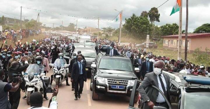 Visite d’État dans le Moronou : Le président  Ouattara  accueilli dans la ferveur populaire