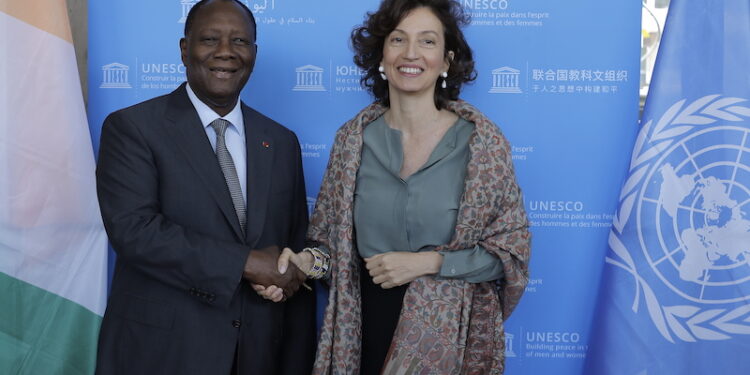 Le Président Alassane Ouattara a eu un entretien avec la DG de l’UNESCO à Paris