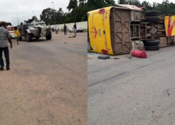 Yamoussoukro : une collision entre un char et un car fait plusieurs blessés