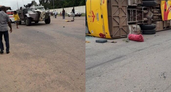 Yamoussoukro : une collision entre un char et un car fait plusieurs blessés