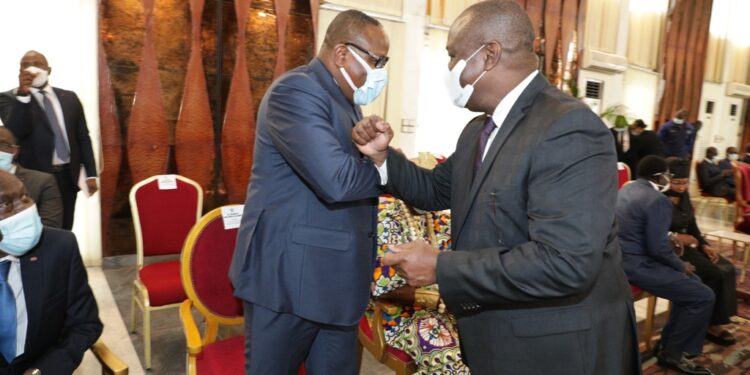 L’Album photos de la cérémonie de présentation des vœux de nouvel an des armées et du corps diplomatique au Chef de l’Etat Alassane Ouattara. . Photos : Saint Cyrille