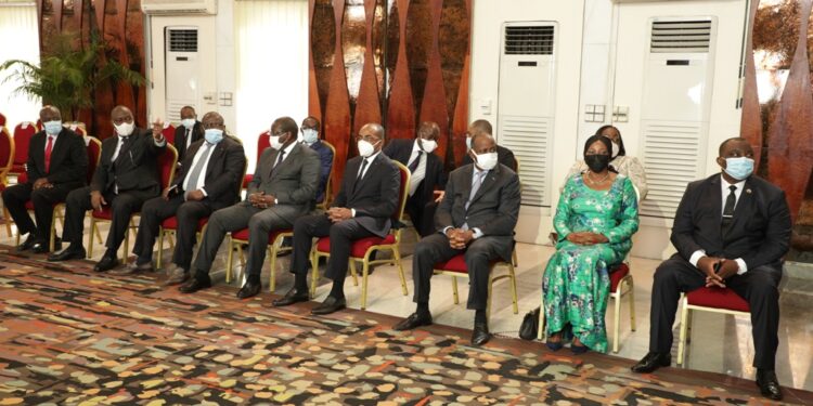 L’Album photos de la cérémonie de présentation des vœux de nouvel an des armées et du corps diplomatique au Chef de l’Etat Alassane Ouattara. . Photos : Saint Cyrille