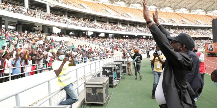 L&rsquo;album photos de l&rsquo;hommage du Rhdp au premier Hamed Bakayoko au stade olympique à Abidjan le mercredi 17 mars. Photos : Saint Cyrille