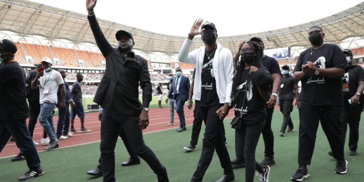 L&rsquo;album photos de l&rsquo;hommage du Rhdp au premier Hamed Bakayoko au stade olympique à Abidjan le mercredi 17 mars. Photos : Saint Cyrille