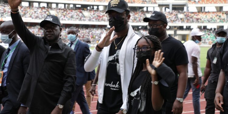 L&rsquo;album photos de l&rsquo;hommage du Rhdp au premier Hamed Bakayoko au stade olympique à Abidjan le mercredi 17 mars. Photos : Saint Cyrille