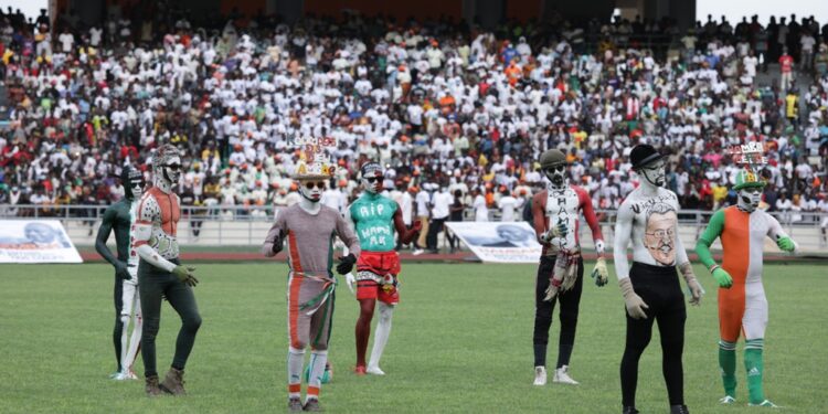 L&rsquo;album photos de l&rsquo;hommage du Rhdp au premier Hamed Bakayoko au stade olympique à Abidjan le mercredi 17 mars. Photos : Saint Cyrille