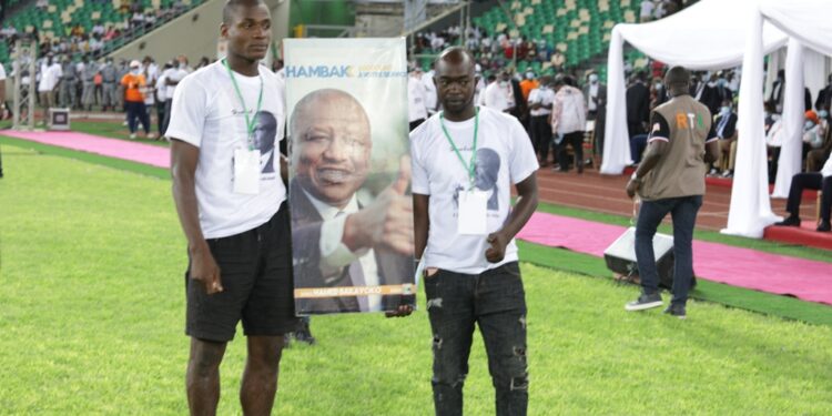 L&rsquo;album photos de l&rsquo;hommage du Rhdp au premier Hamed Bakayoko au stade olympique à Abidjan le mercredi 17 mars. Photos : Saint Cyrille