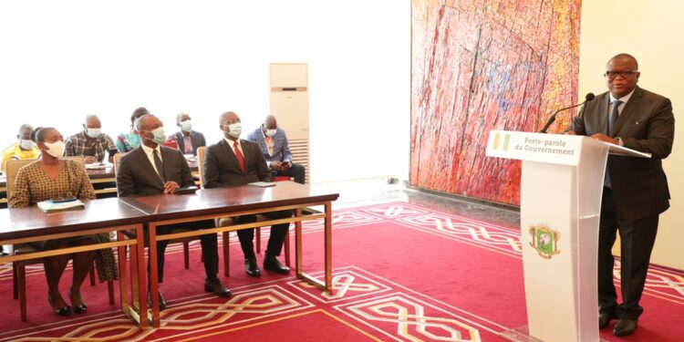 Les photos du 1er conseil des ministres du gouvernement 1 de Patrick ACHI à Abidjan le 7 avril 2021. Phs: Saint Cyrille