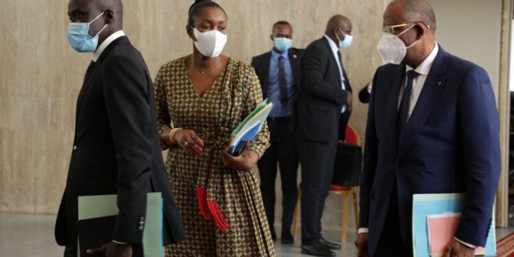 Les photos du 1er conseil des ministres du gouvernement 1 de Patrick ACHI à Abidjan le 7 avril 2021. Phs: Saint Cyrille