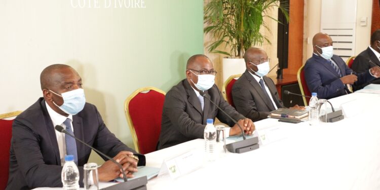 Les photos du 1er conseil des ministres du gouvernement 1 de Patrick ACHI à Abidjan le 7 avril 2021. Phs: Saint Cyrille