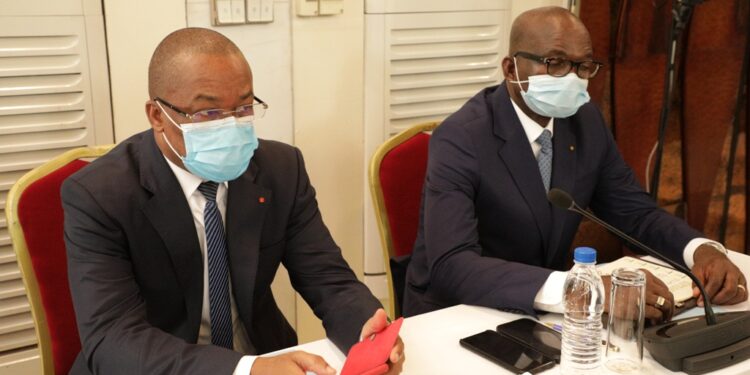 Les photos du 1er conseil des ministres du gouvernement 1 de Patrick ACHI à Abidjan le 7 avril 2021. Phs: Saint Cyrille