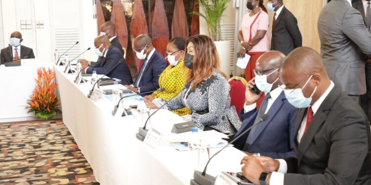 Les photos du 1er conseil des ministres du gouvernement 1 de Patrick ACHI à Abidjan le 7 avril 2021. Phs: Saint Cyrille