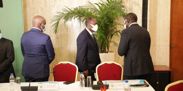 Les photos du 1er conseil des ministres du gouvernement 1 de Patrick ACHI à Abidjan le 7 avril 2021. Phs: Saint Cyrille