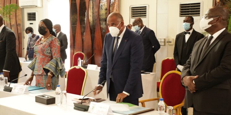 Les photos du 1er conseil des ministres du gouvernement 1 de Patrick ACHI à Abidjan le 7 avril 2021. Phs: Saint Cyrille