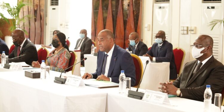 Les photos du 1er conseil des ministres du gouvernement 1 de Patrick ACHI à Abidjan le 7 avril 2021. Phs: Saint Cyrille