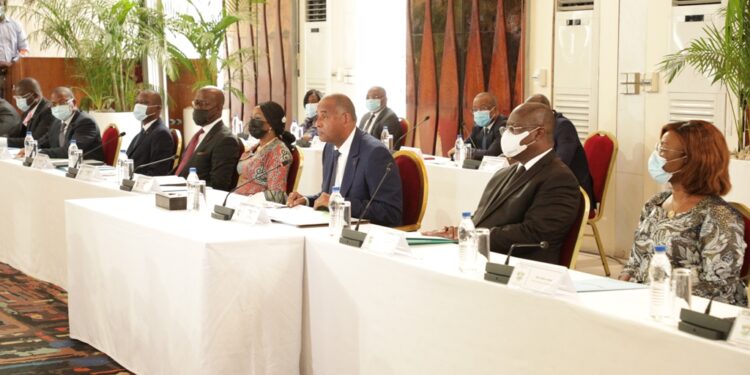 Les photos du 1er conseil des ministres du gouvernement 1 de Patrick ACHI à Abidjan le 7 avril 2021. Phs: Saint Cyrille