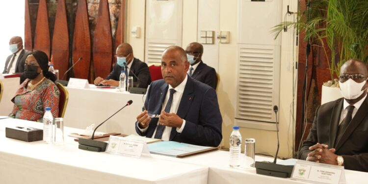 Les photos du 1er conseil des ministres du gouvernement 1 de Patrick ACHI à Abidjan le 7 avril 2021. Phs: Saint Cyrille