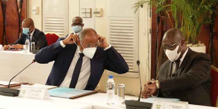 Les photos du 1er conseil des ministres du gouvernement 1 de Patrick ACHI à Abidjan le 7 avril 2021. Phs: Saint Cyrille
