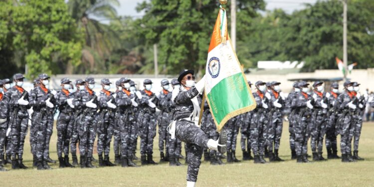 Sortie de la 43e promotion des élèves commissaires de Police vendredi 16 avril à l’école de Police à Abidjan. Photos Saint Cyrille
