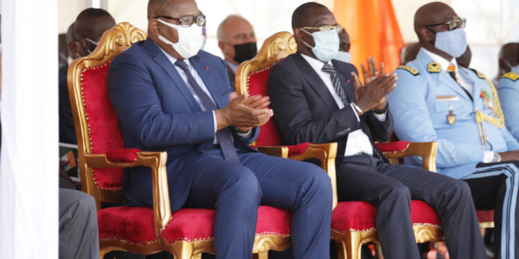 Sortie de la 43e promotion des élèves commissaires de Police vendredi 16 avril à l’école de Police à Abidjan. Photos Saint Cyrille