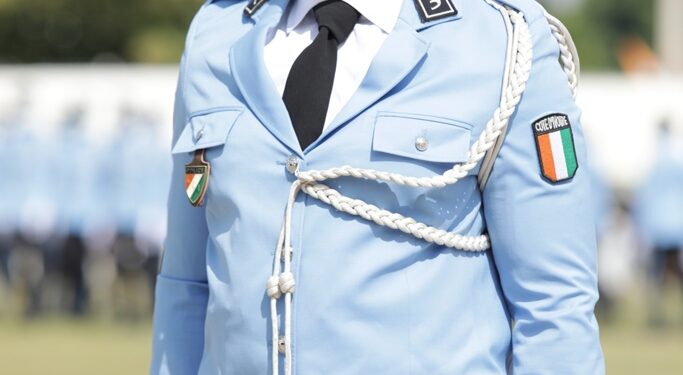 Sortie de la 43e promotion des élèves commissaires de Police vendredi 16 avril à l’école de Police à Abidjan. Photos Saint Cyrille
