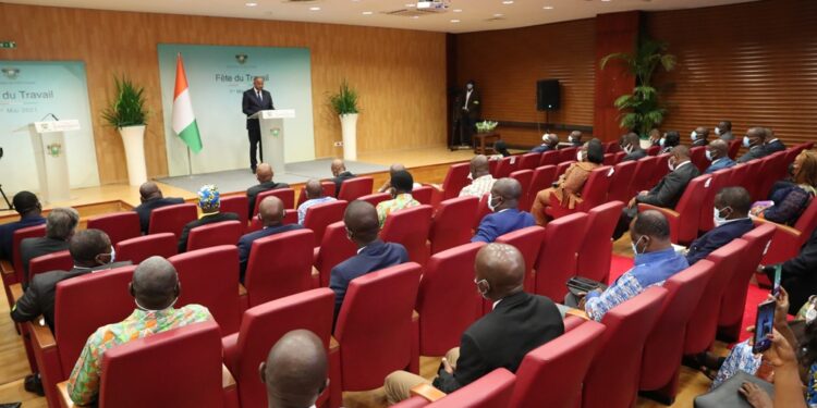 Les images de la cérémonie de la fête du travail du 1er mai à la primature au Plateau à Abidjan