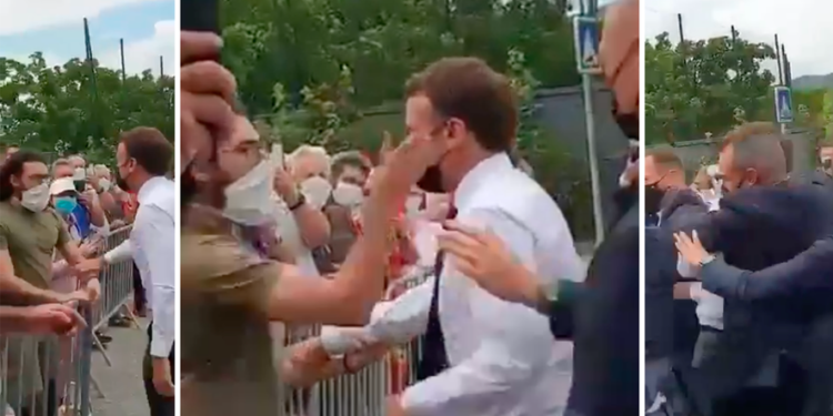 France : Macron giflé à Tain-l’Hermitage dans la Drôme par un jeune homme (A chaud)