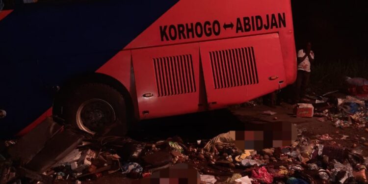 23 morts dans une collision entre un autocar Abidjan-Korhogo et un minicar