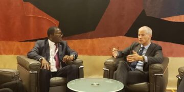 Sommet Afrique-France: Paulin Claude DANHO s&rsquo;entretient avec Franck RIESTER.