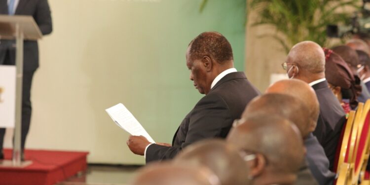 Les images de la cérémonie de présentation des vœux de nouvel an au président Alassane Ouattara au palais présidentiel, mercredi 02 février