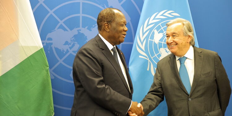 Allocution du Président Alassane OUATTARA, à la 77e Session de l’AG des Nations Unies, et son entretien avec le SG des Nations Unies, M. Antonio GUTERRES le mercredi 21 septembre 2022.