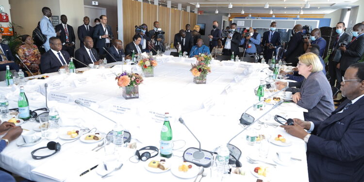 Les photos de la rencontre du Chancelier de la République Fédérale d’Allemagne et les Chefs d’État  africains, le mardi 20 septembre 2022, à New York.