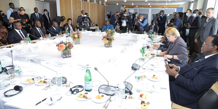 Les photos de la rencontre du Chancelier de la République Fédérale d’Allemagne et les Chefs d’État  africains, le mardi 20 septembre 2022, à New York.