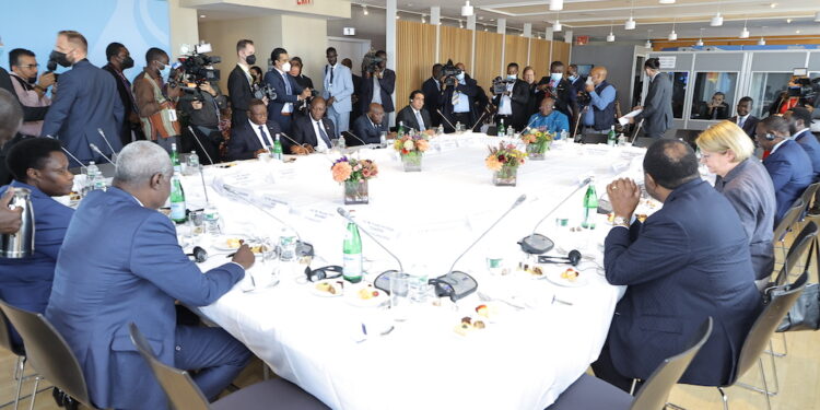 Les photos de la rencontre du Chancelier de la République Fédérale d’Allemagne et les Chefs d’État  africains, le mardi 20 septembre 2022, à New York.