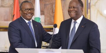 Les photos de l&rsquo;entretien du Président Ouattara, avec les Faure Gnassingbe du Togo et Umaru S. Embalo, de Guinée-Bissau, Président en exercice de la CEDEAO. les 6 et 7/10/2022 au Palais présidentiel à Abidjan.