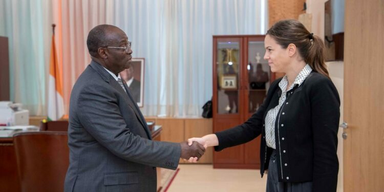 les photos de l’entretien du VP Tiémoko Meyliet KONE, avec le Président du FIDA, Alvaro Lario, ce mardi 18 Octobre 2022, au Palais présidentiel à Abidjan