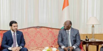 Les photos des audiences du VP Tiémoko Meyliet Koné, avec le Président  (CREPMF), Badanam Patoki, et l&rsquo;Ambassadeur du Qatar Jaber Al-Marri, le mardi 4 octobre 2022, au Palais de la Présidence à Abidjan