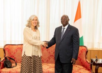 Les images de l&rsquo;entretien du VPR Tiémoko Meyliet KONE, avec l&rsquo;Ambassadeur de l&rsquo;Union Européenne en Côte d&rsquo;Ivoire, Francesca DI MAURO, le 5/10/2022, au Palais Présidentielle à Abidjan