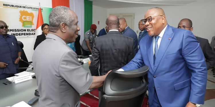 Les photos de l’audience du président de la CEI accordé a une délégation du PPA-CI à son siège à Abidjan II-Plateau.