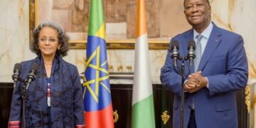 Les photos de l&rsquo;entretien du Président Alassane Ouattara, avec son homologue éthiopienne, Sahle-Work Zewde, le mercredi 02/11/2022, au Palais présidentiel à Abidjan