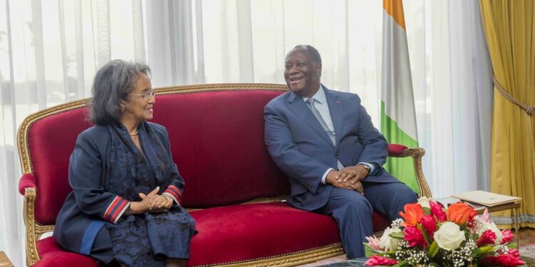 Les photos de l’entretien du Président Alassane Ouattara, avec son homologue éthiopienne, Sahle-Work Zewde, le mercredi 02/11/2022, au Palais présidentiel à Abidjan