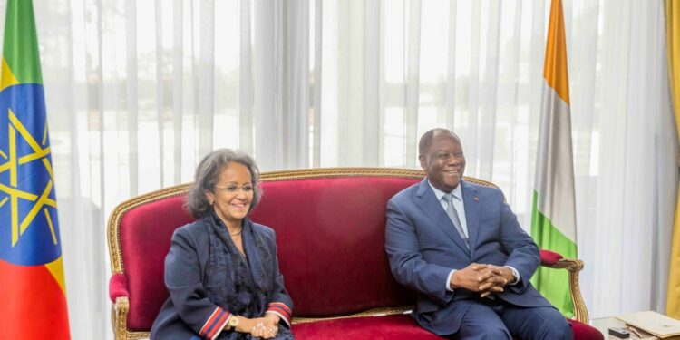 Les photos de l’entretien du Président Alassane Ouattara, avec son homologue éthiopienne, Sahle-Work Zewde, le mercredi 02/11/2022, au Palais présidentiel à Abidjan