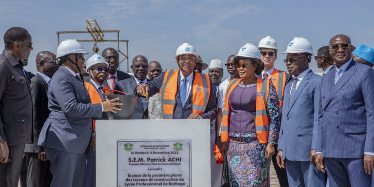 Korhogo: le Premier Ministre Patrick Achi lance les travaux de construction du Lycée professionnel