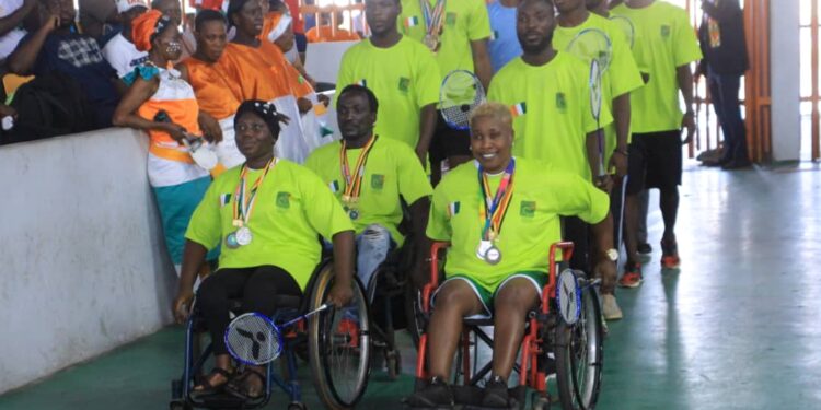 Rentrée Fédérale et journée du mérite sportif, le ministre des sports Danho Paulin Claude, honore le monde sportif, le 26 janvier au palais à Abidjan.